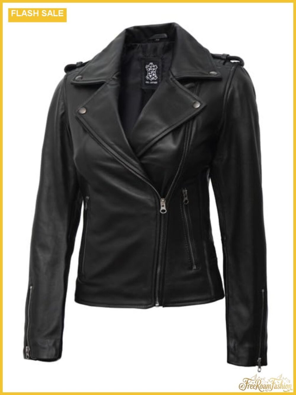 Asymmetrical Moto Real Lambskin Leather Biker Jacket Women